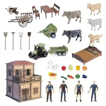 plyšák VELKÁ SADA FARMA STATEK DOMEČEK ZEMĚDĚLCI ZVÍŘATA HOSPODYŇKA PŘÍSLUŠENSTVÍ