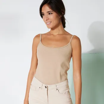 Dámské tričko Top s úzkými ramínky z bio bavlny hnědošedá 38/40