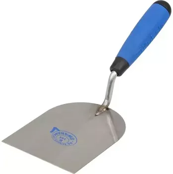 Zednická lžíce Nerezová štukatérská lžíce svařovaná Kubala 0954 - 100mm, kyselině odolný plech 1.2mm, dvousložková rukojeť, 0.194kg