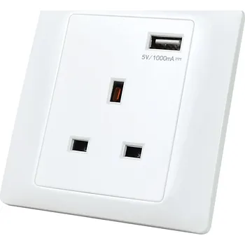 Elektrická zásuvka Síťová zásuvka s USB 1000 mA AC 250 V/13 A MENGS UK