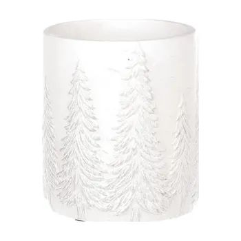 Váza Váza betonová, motiv stromku, bílo-stříbrné.