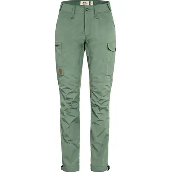 Dámské kalhoty kalhoty turistické dámské FJÄLLRÄVEN Kaipak Trousers Curved W Patina Green - 36