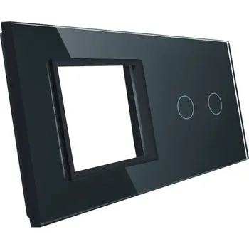 vypínač Dvojitý dotykový vypínač, pod omítku Livolo černý 702G-62