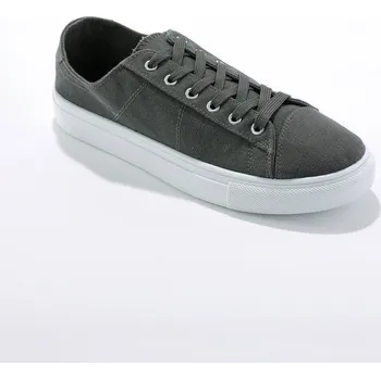 Dámské tenisky Plátěné tenisky na platformě antracitová 41