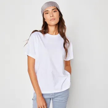 Dámské tričko Rovné tričko s krátkými rukávy a kulatým výstřihem bílá 42/44