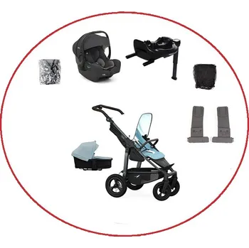 Kočárek Akční set TFK Mono4 combi pushchair + stroller seat - air wheel unit Blue dual color + autosedačka + isofix base 360°