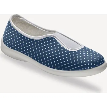 Dámské žabky Bačkory s pruženkou a potiskem puntíků modrá 41