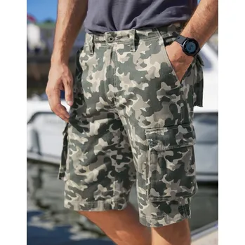 Dámské kraťasy Plátěné bermudy s kapsami a maskáčovým vzorem světlá khaki 40