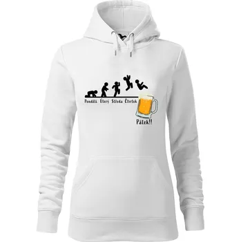 Dámská mikina DOBRÝ TRIKO Dámská mikina s potiskem Týden Velikost dámské mikiny: M, Barva: Bílá