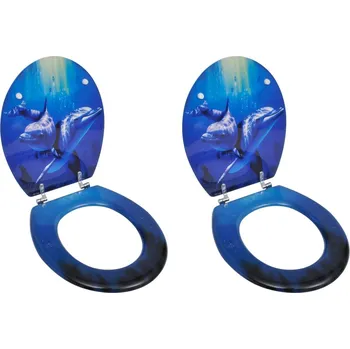 WC sedátko vidaXL WC sedátka s víky 2 ks MDF delfíni