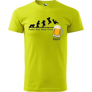 Pánské oblečení DOBRÝ TRIKO Pánské tričko s potiskem Týden Velikost: M, Barva: Limetková