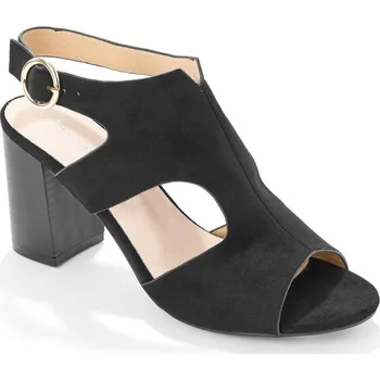 Dámské sandále Sandály na podpatku v dřevěném vzhledu černá 38