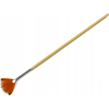 Kosmetický štětec Štětec Vějíř Štětka na prach, třpytky, masky, řasy, rozjasňovač, DŘEVĚNÝ