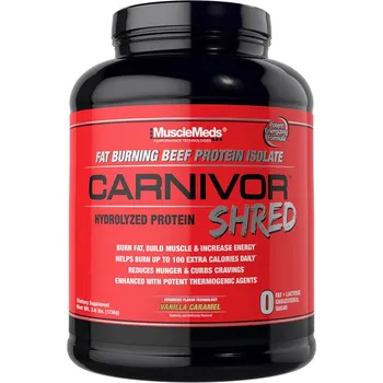 Protein MuscleMeds Carnivor - Hovězí protein Formule pro spalování tuků a budování svalů (1736 g, Vanilkový karamel)