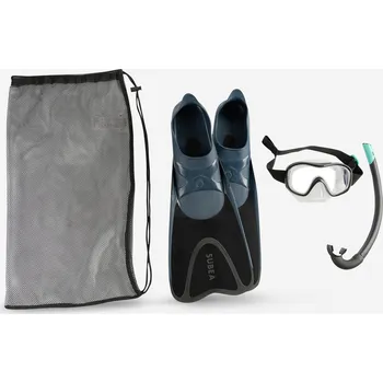 Šnorchl DECATHLON Sada na šnorchlování Kit 100 PMT AD (ploutve, maska, šnorchl) 44/45