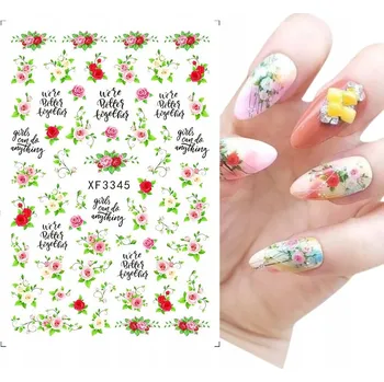 Samolepící Samolepky na zdobení nehtů Vzory KVĚTY RŮŽE