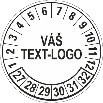 Papír Kontrolní štítek6 27-32 Váš text/logo samolepící PVC fólie arch 10 ks - 40 mm