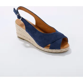 Dámské sandále Sandály na klínovém podpatku z lýka modrá 36