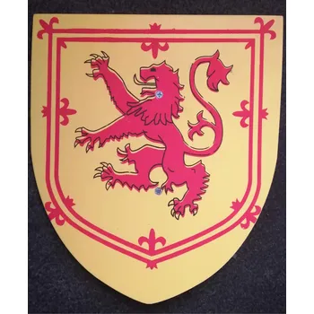 Dřevěná hračka Žlutý štít s červeným lvem