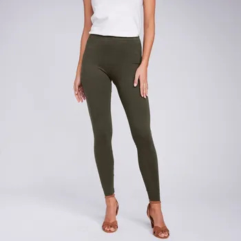 Dámské legíny Legíny s pružným pasem khaki 38/40