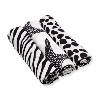látková plena Etta Loves Senzorické mušelínové pleny 3 ks - Animal Print