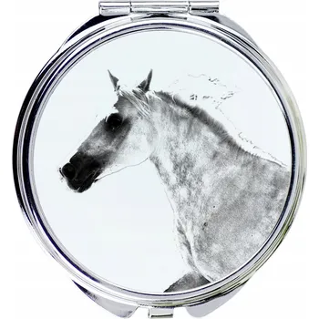Kosmetické zrcátko Kůň Barb - kapesní zrcátko s koněm, personalizované zrcátko do kabelky