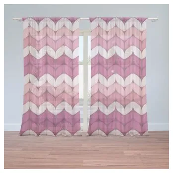 Záclona Záclony Střídajíci růžové pletení: 2ks 150x250cm (cs, Sablio)