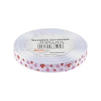 Set školních potřeb Wstążka satynowa serca biała 12mmx22m