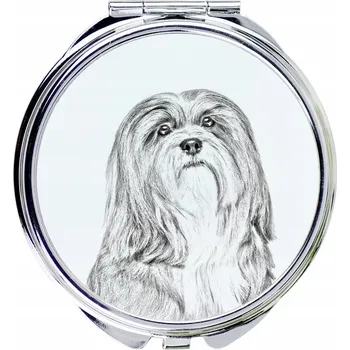Kosmetické zrcátko Lhasa Apso - kapesní zrcátko s motivem psa, personalizované zrcátko do kabelky