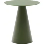 Matně zelený skleněný kulatý odkládací stolek Kave Home Wilshire 50 cm