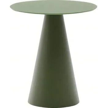 Toaletní stolek Matně zelený skleněný kulatý odkládací stolek Kave Home Wilshire 50 cm