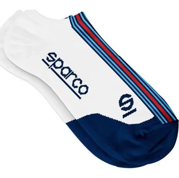 Pánské oblečení Sparco Martini Racing Nízké Ponožky Iconic Design Bílá / Námořní modř