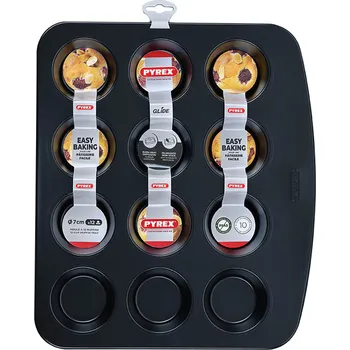 Forma na pečení Pyrex Forma na muffiny 12ks Černá