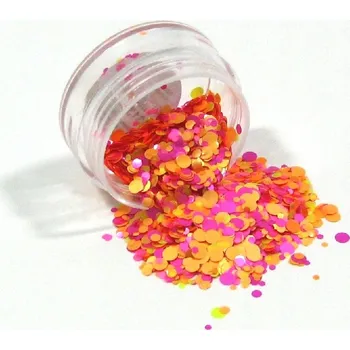 Ozdoby na nechty Konfety na nehty, flitry, prach – Žlutá-Růžová 07