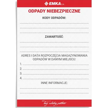 samolepka Samolepky Štítky 50 Ks. NEBEZPEČNÝ ODPAD 70x100 Na Pytle a Kontejnery