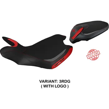 Moto sedlo TPZ Italia potah sedla MV Agusta Turismo Veloce (14-20) Sahara special color model potah sedla: s logem 3RDG (red-grey)