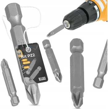 Bit 2x BIT DO ŠROUBOVÁKU PZ2 Pozidriv 50mm MAGNETICKÝ HROT Šroubovací 1/4''