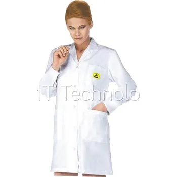 Zdravotnický plášť ESD pracovní plášť, slabý, s logem, 3/4, unisex, bílý, L - 100104002476