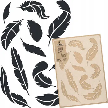 MALÍŘSKÁ ŠABLONA opakovaně použitelná 59x95cm PTASIE PEŘÍ (Ptačí Pírka)