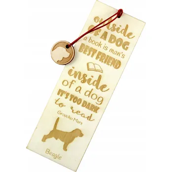 Doplněk ke knize Beagle gravírovaná záložka do knihy se psem, jméno psa