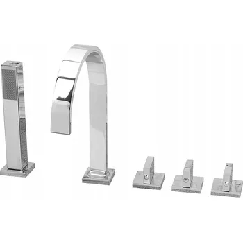 Vodovodní baterie Dvouúchytová vanová a sprchová baterie na okraj vany Sannit SILVER stříbrná