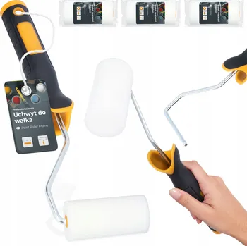 Malířský váleček 3x VÁLEČEK MALÍŘSKÝ Pěnový 10 cm Náhradní Pro Malování Nábytku Mini Houbový Držák H0