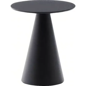 Toaletní stolek Matně černý skleněný kulatý odkládací stolek Kave Home Wilshire 35 cm