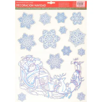 Samolepící dekorace Samolepicí nálepka na okno sněhové vločky na sáňkách