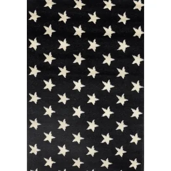 Koberec Kusový koberec FUSHE 02327A Black/Bone Rozměr: 80x150 cm