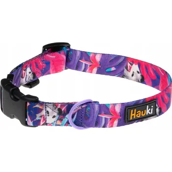 Obojek pro psa SŁODKA OBROŻA DLA PSA S OPOSEM. FIALOVÉ KOVÁNÍ. ! Velikost XS