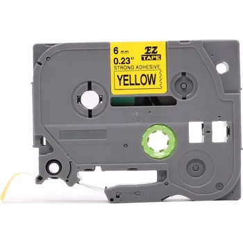 Pásek do tiskárny Páska Specmark pro Brother TZe-s611 6mm 8m žlutá TZ-s611 silná s extra silným lepidlem