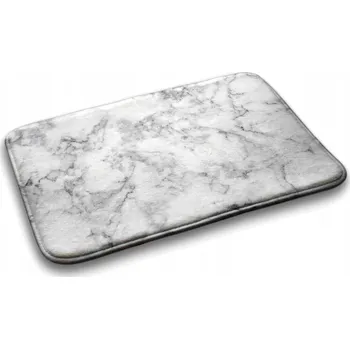 Koupelnová předložka Velká koupelnová předložka měkká Bílý mramor