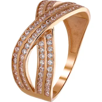 Prsten Zlaton Prsten růžové zlato osazený zirkony vel.55 3.05g 000320811249