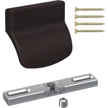 Dveřní kování Západka balkonových dveří, POHYBLIVÝ SLOUPEK, Zámek pro kuřáky RAL 8019 Hnědá